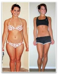 Девушка до и после похудения
