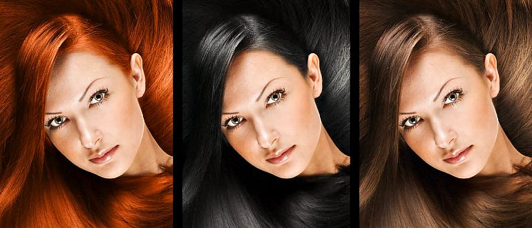 Роскошные волосы у женщины разных цветов